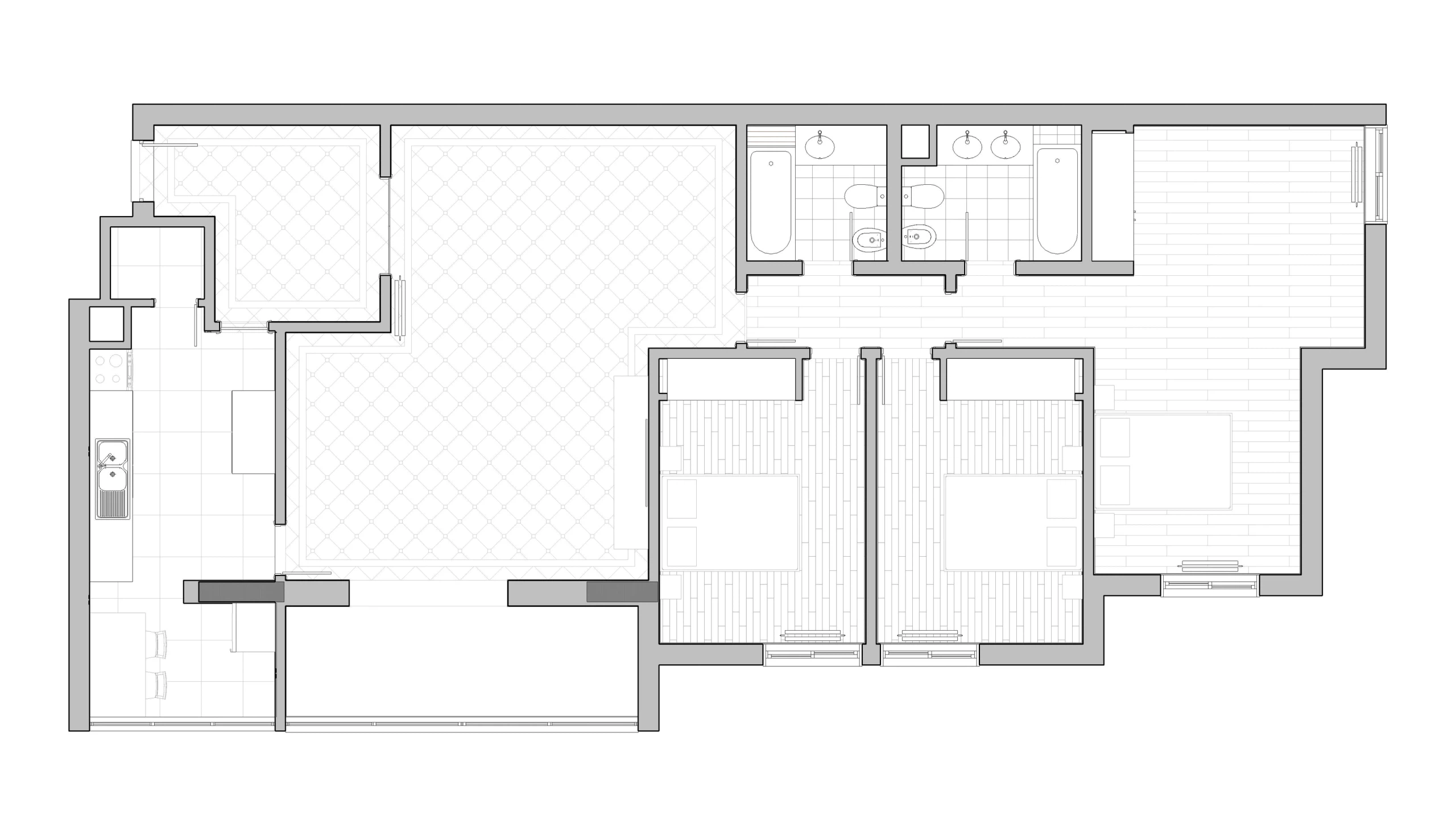 Plan 1 of the Apartment in Areeiro project